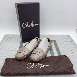 Cole Haan Candyce Womens Loafer Moccasin Sz 7.5 Vtg Silver Casual Shoe Nike Air
